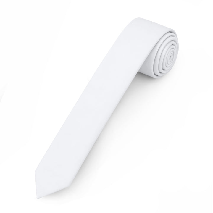 Solid Ultra Skinny Tie - White