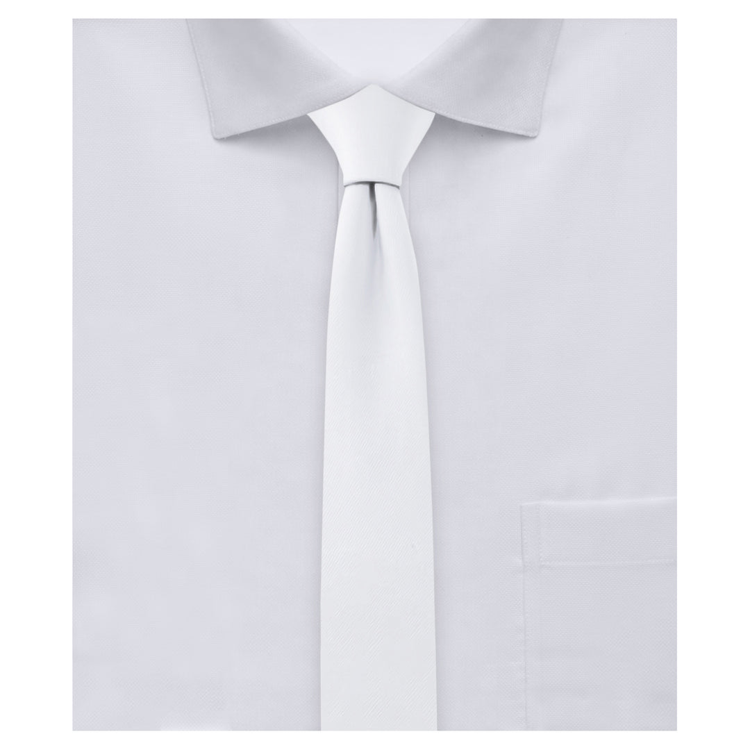 Wedding Solid Ultra Skinny Tie - White