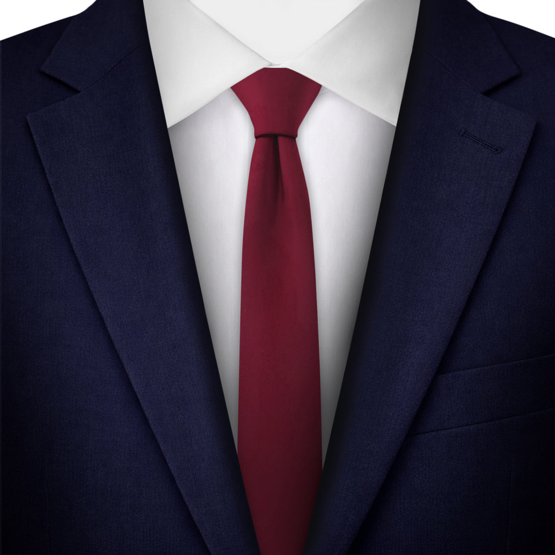Solid Ultra Skinny Tie - Burgundy