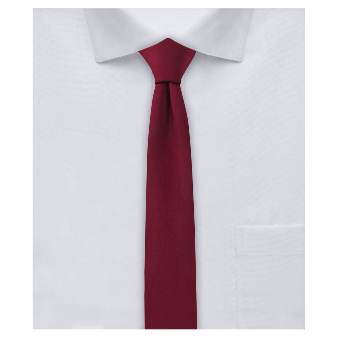 Wedding Solid Ultra Skinny Tie - Burgundy