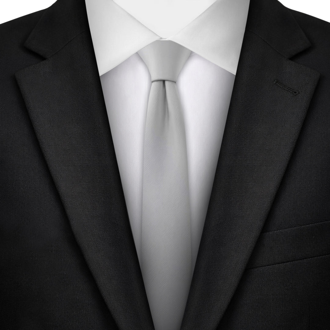 Solid Ultra Skinny Tie - Silver