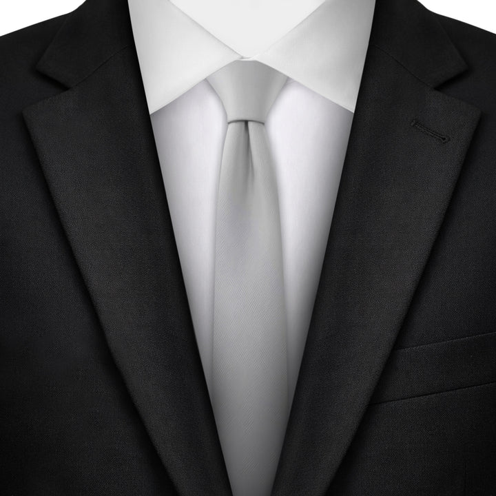 Solid Ultra Skinny Tie - Silver