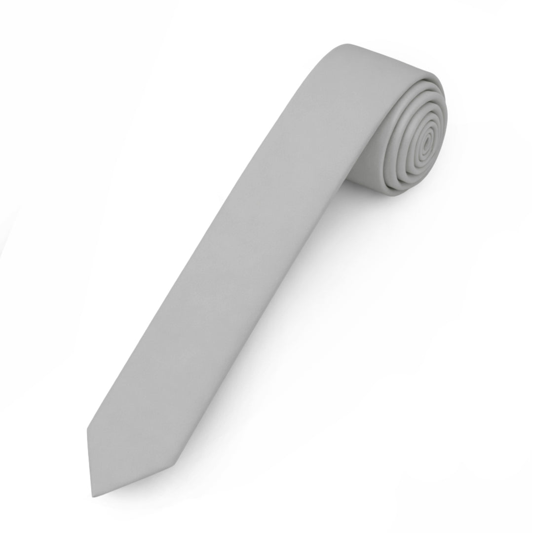 Solid Ultra Skinny Tie - Silver
