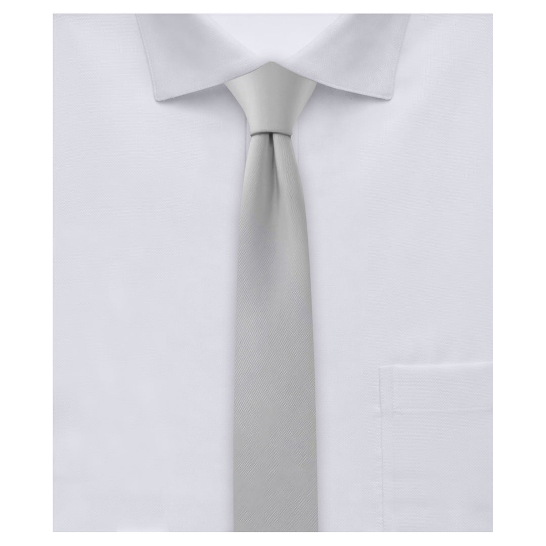 Solid Ultra Skinny Tie - Silver