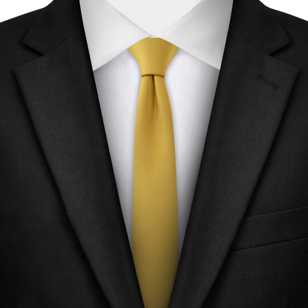 Solid Ultra Skinny Tie - Gold