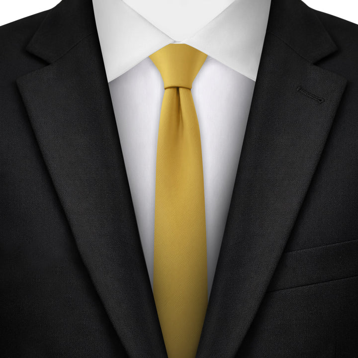 Solid Ultra Skinny Tie - Gold