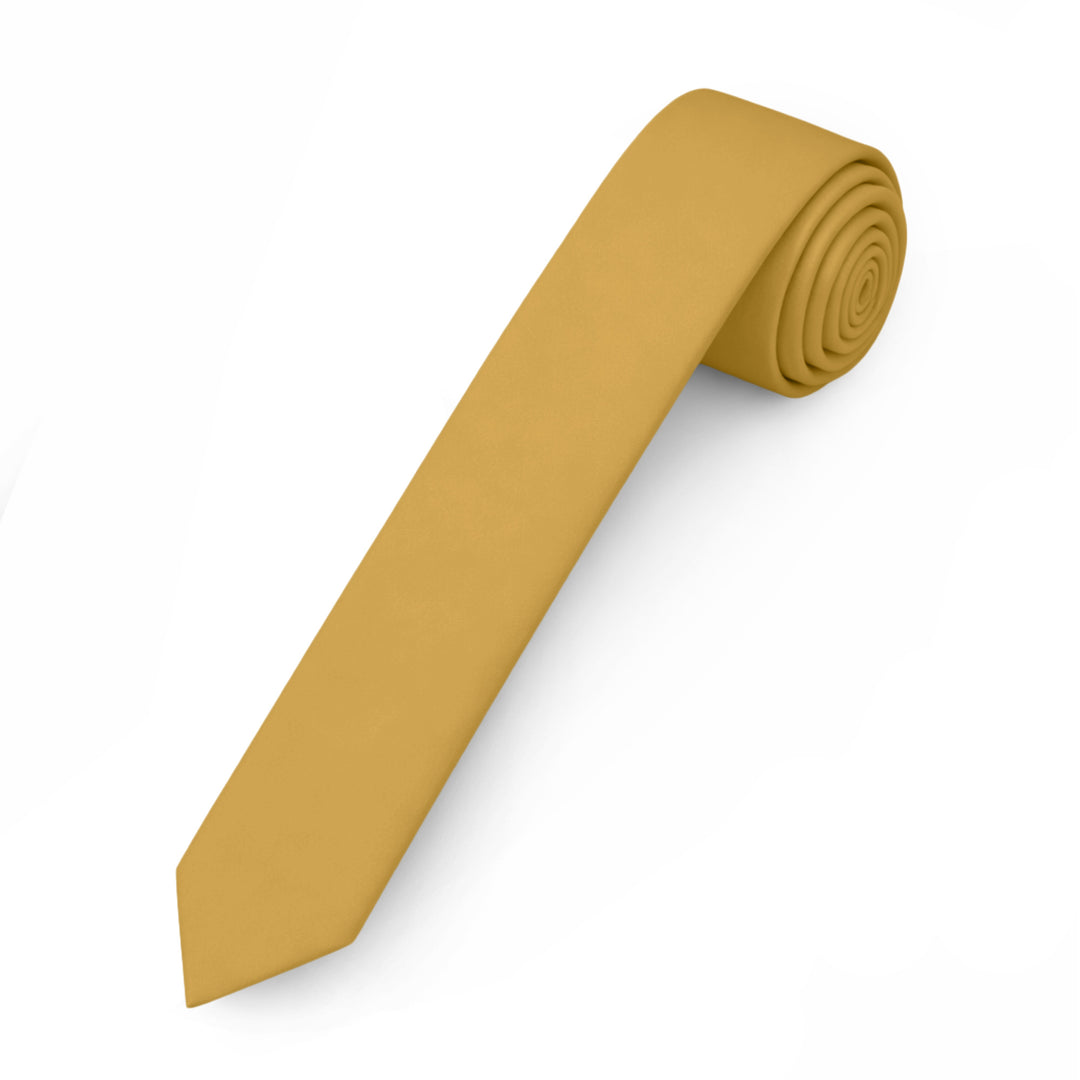 Solid Ultra Skinny Tie - Gold