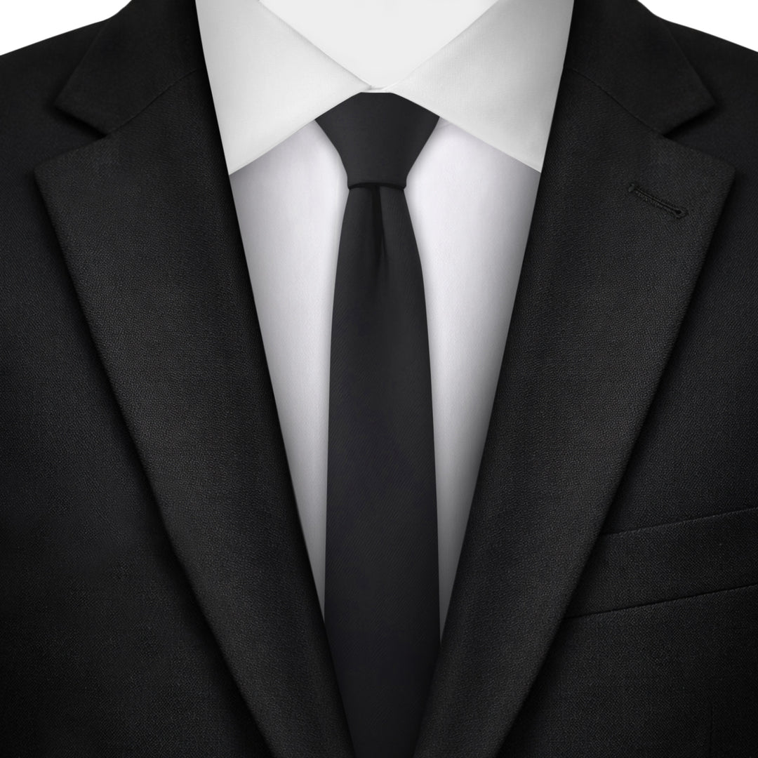 Solid Ultra Skinny Tie - Black