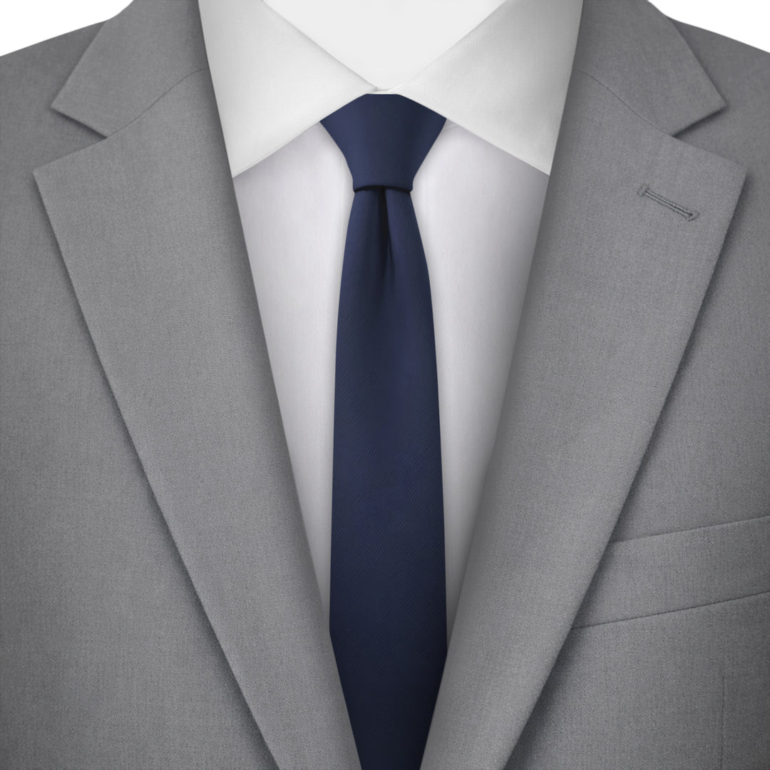Solid Ultra Skinny Tie - Navy Blue