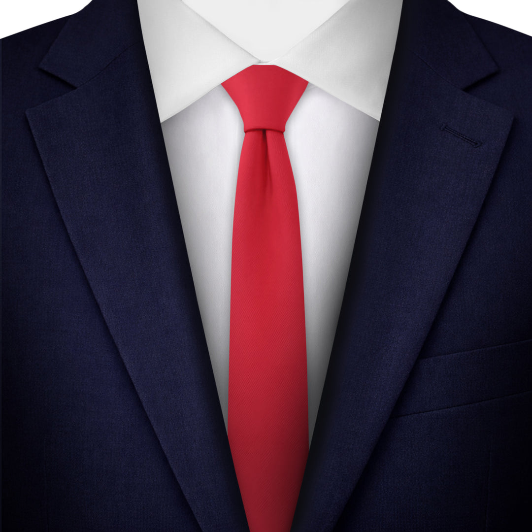 Solid Ultra Skinny Tie - Red
