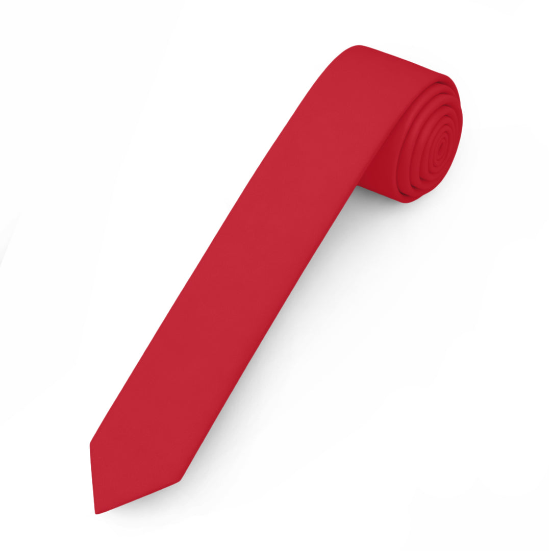 Solid Ultra Skinny Tie - Red