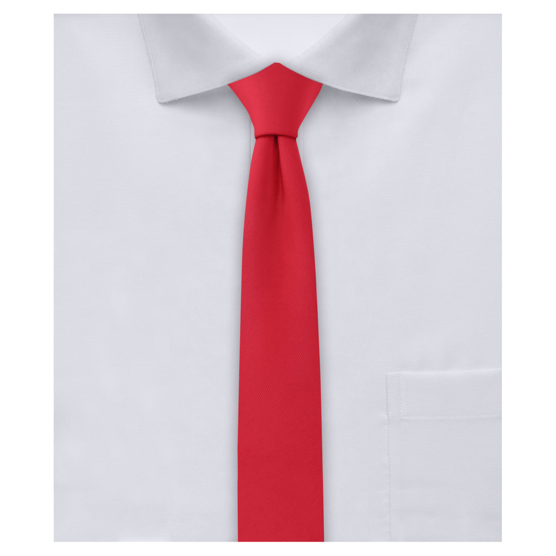 Wedding Solid Ultra Skinny Tie - Red