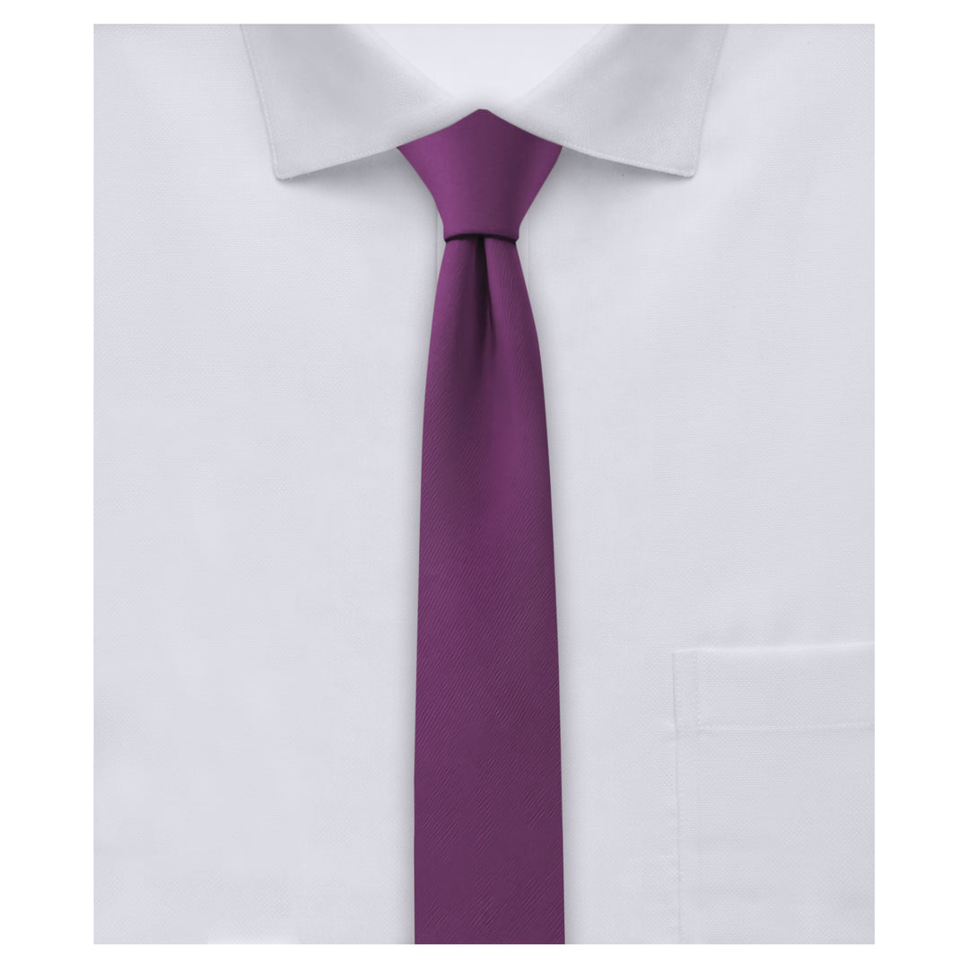 Wedding Solid Ultra Skinny Tie - Eggplant