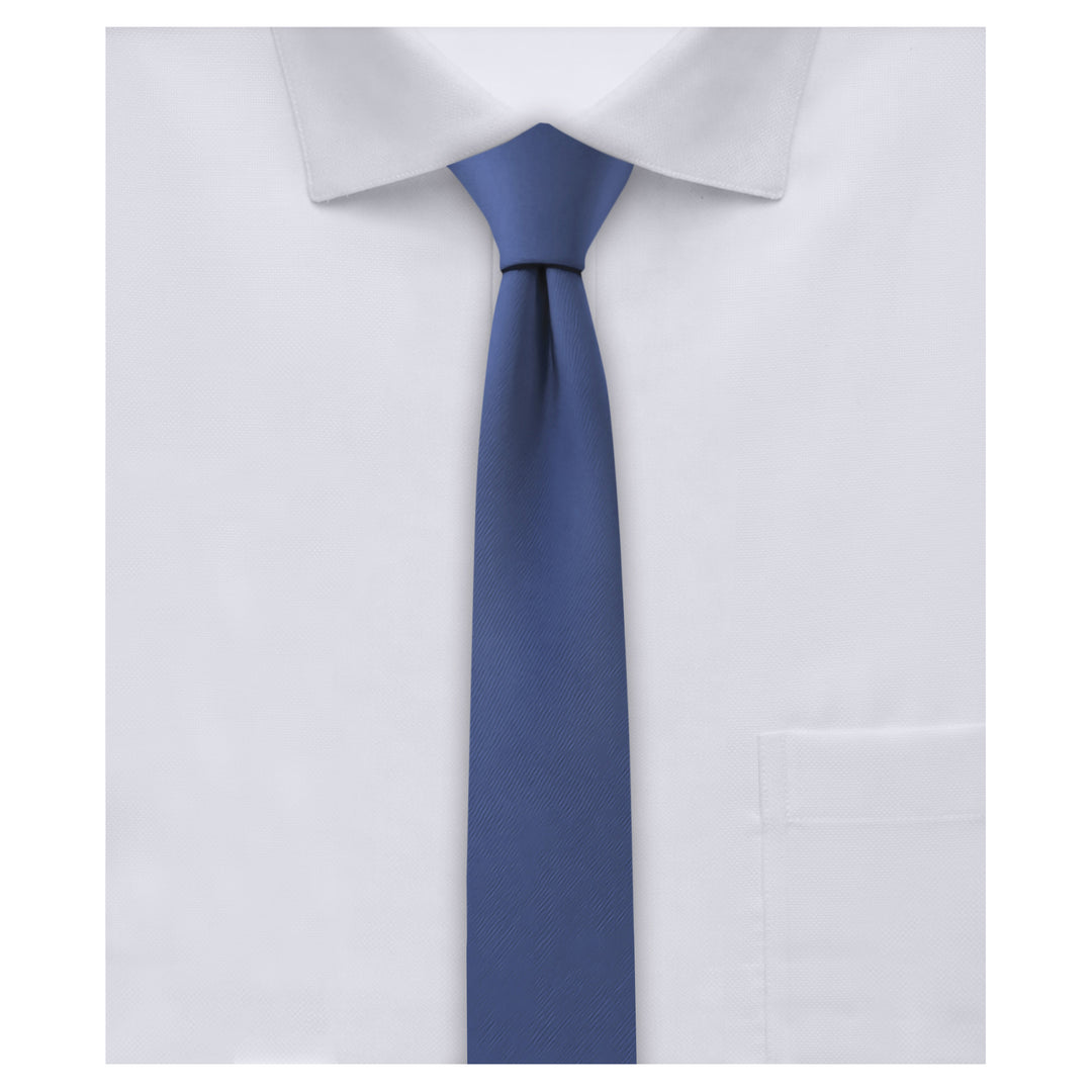 Wedding Solid Ultra Skinny Tie - Steel Blue