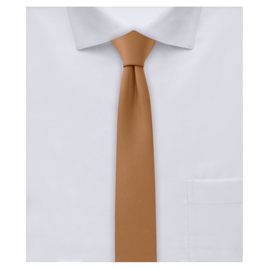 Wedding Solid Ultra Skinny Tie - Copper Sundial