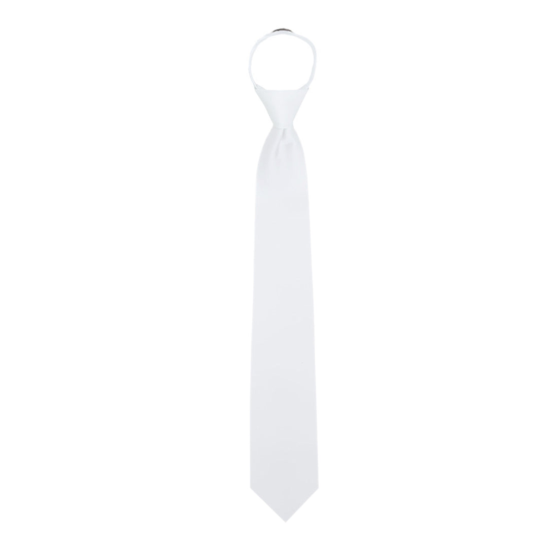 Solid Zipper Tie - White