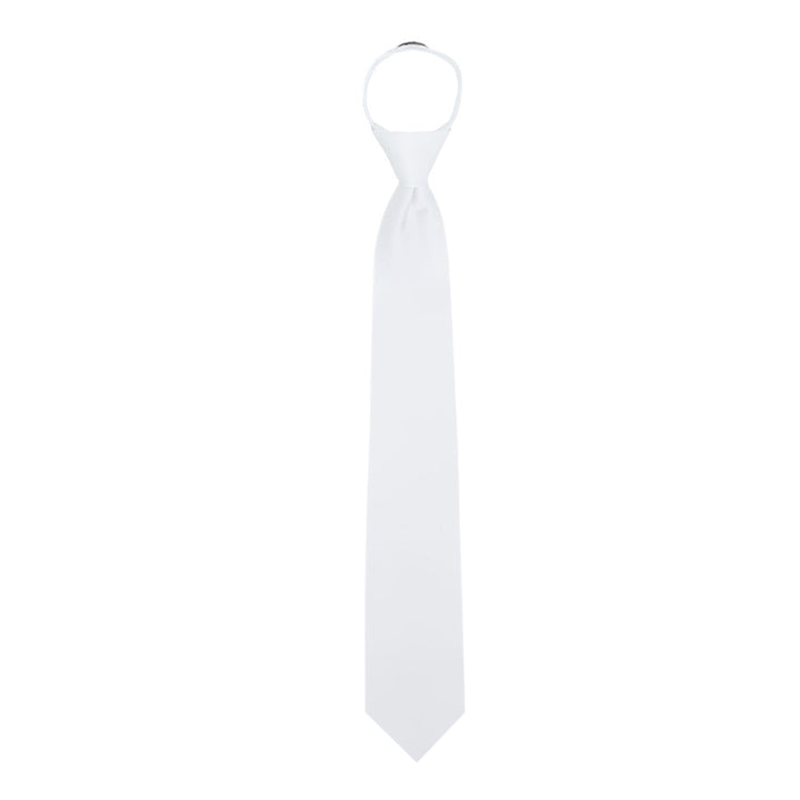 Solid Zipper Tie - White
