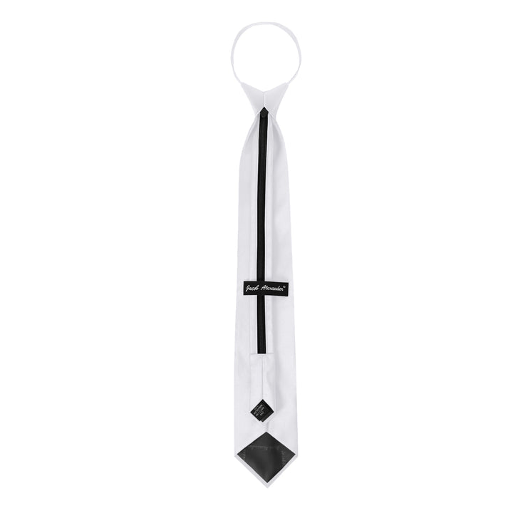 Solid Zipper Tie - White