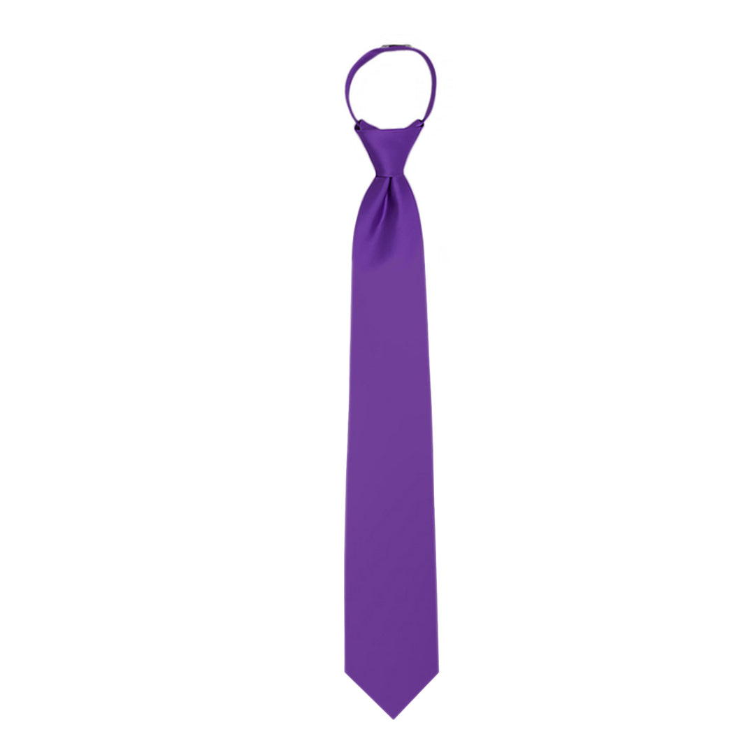 Solid Zipper Tie - Purple