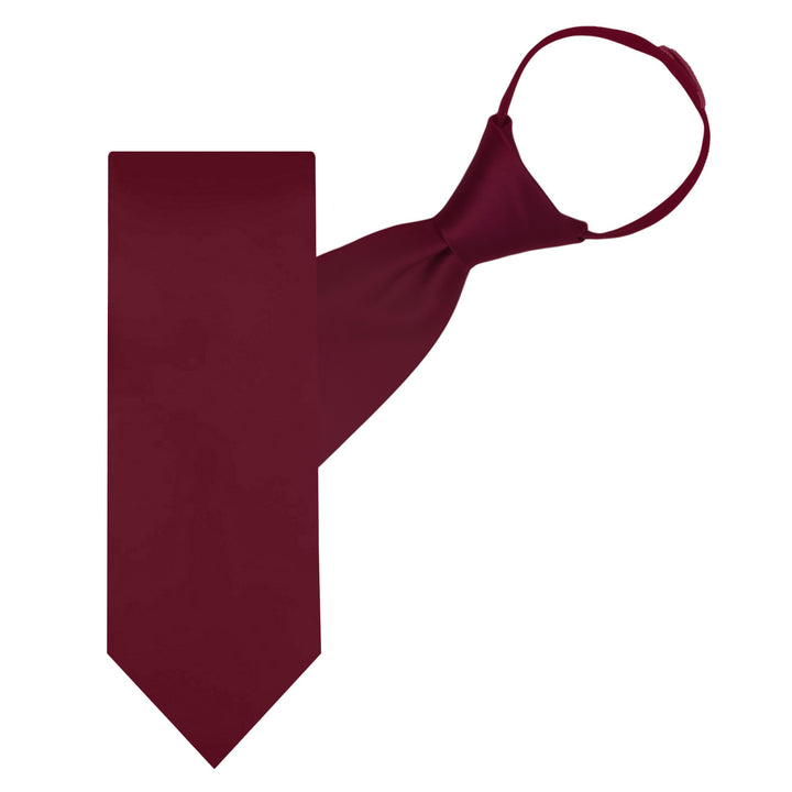 Solid Zipper Tie - Burgundy