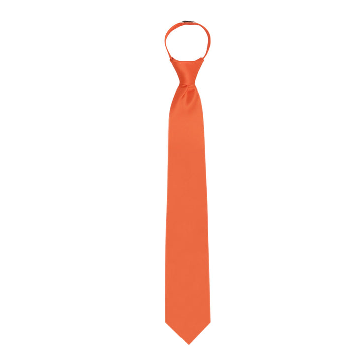 Solid Zipper Tie - Orange
