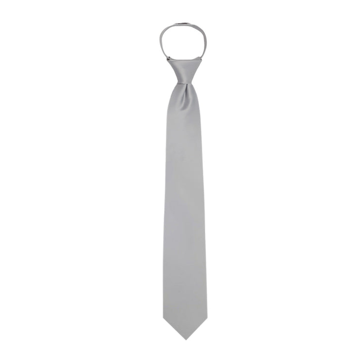 Solid Zipper Tie - Silver