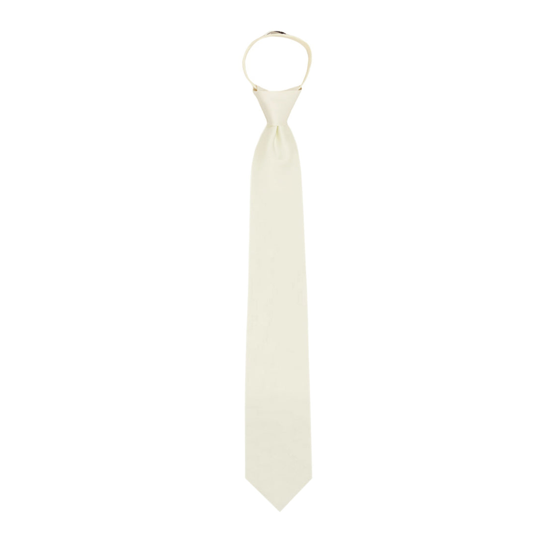 Solid Zipper Tie - Ivory