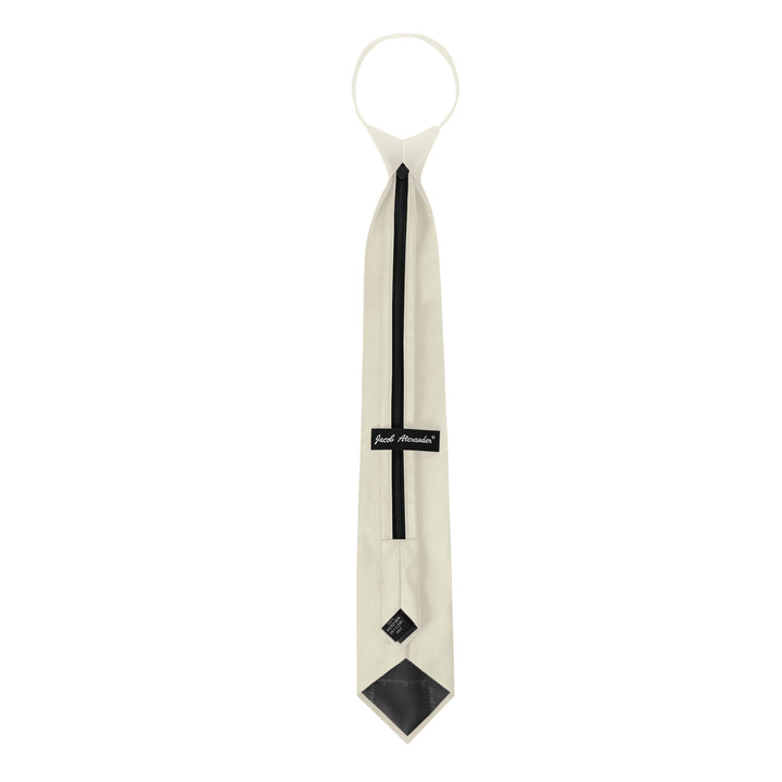 Solid Zipper Tie - Ivory