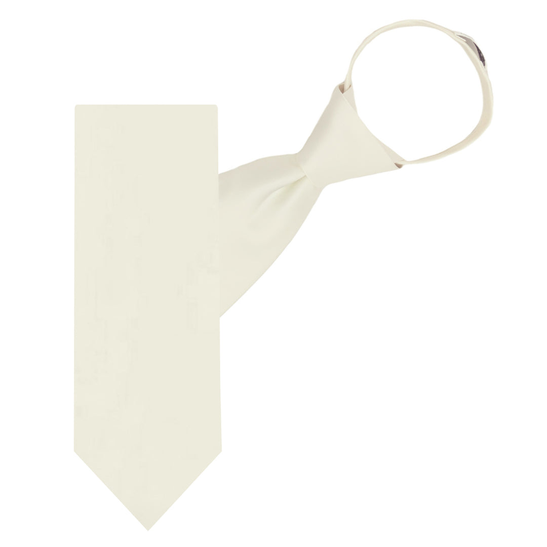 Solid Zipper Tie - Ivory
