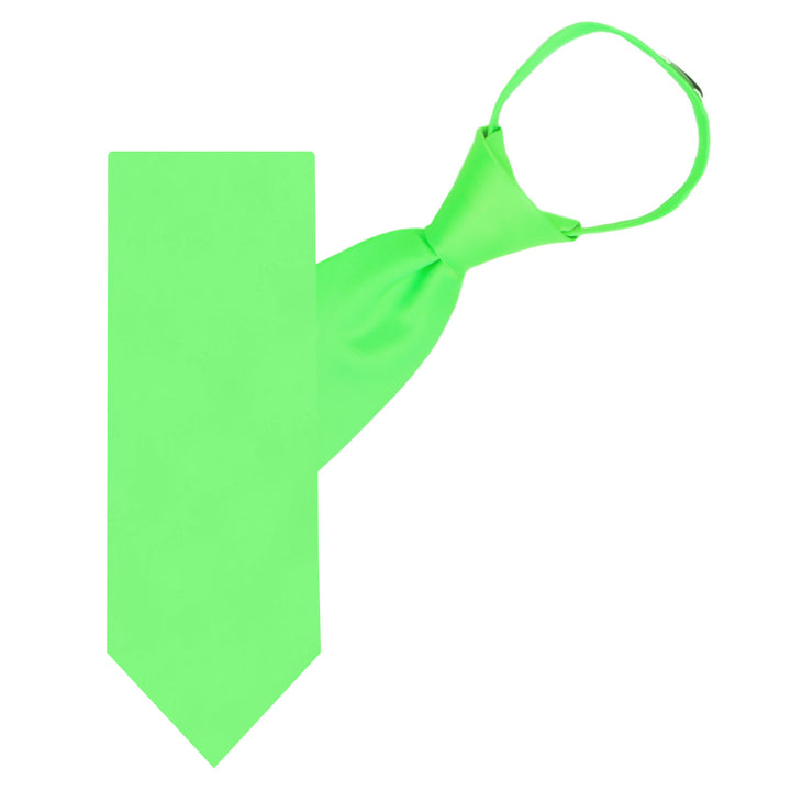 Solid Zipper Tie - Lime Green
