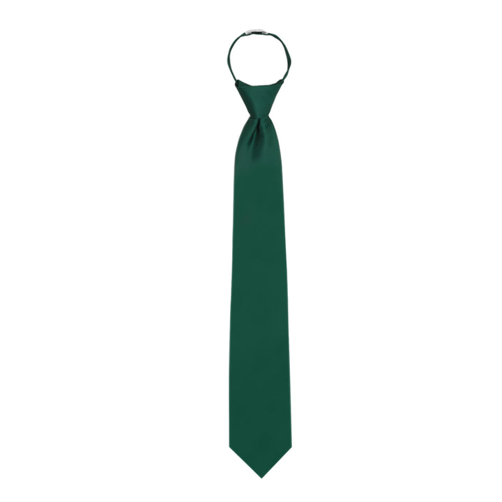 Solid Zipper Tie - Forest Green