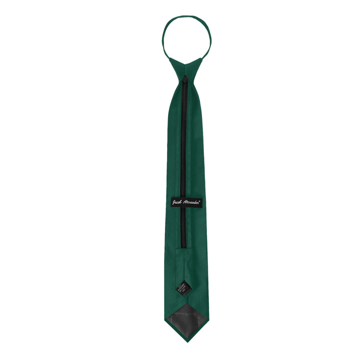 Solid Zipper Tie - Forest Green