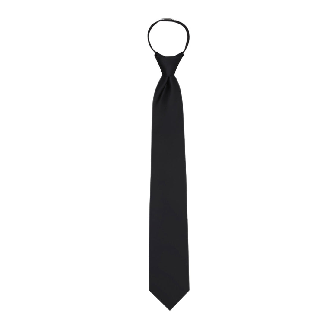 Solid Zipper Tie - Black