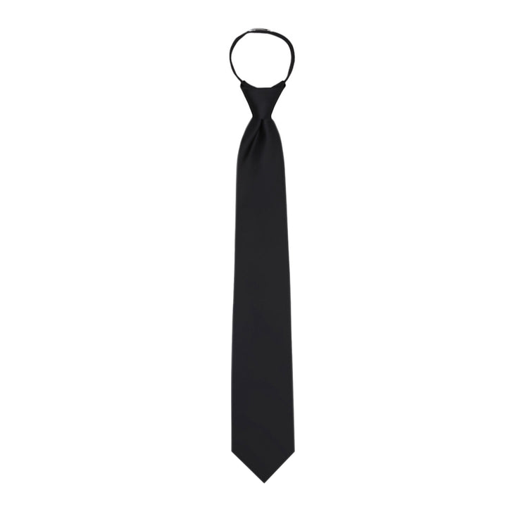 Solid Zipper Tie - Black