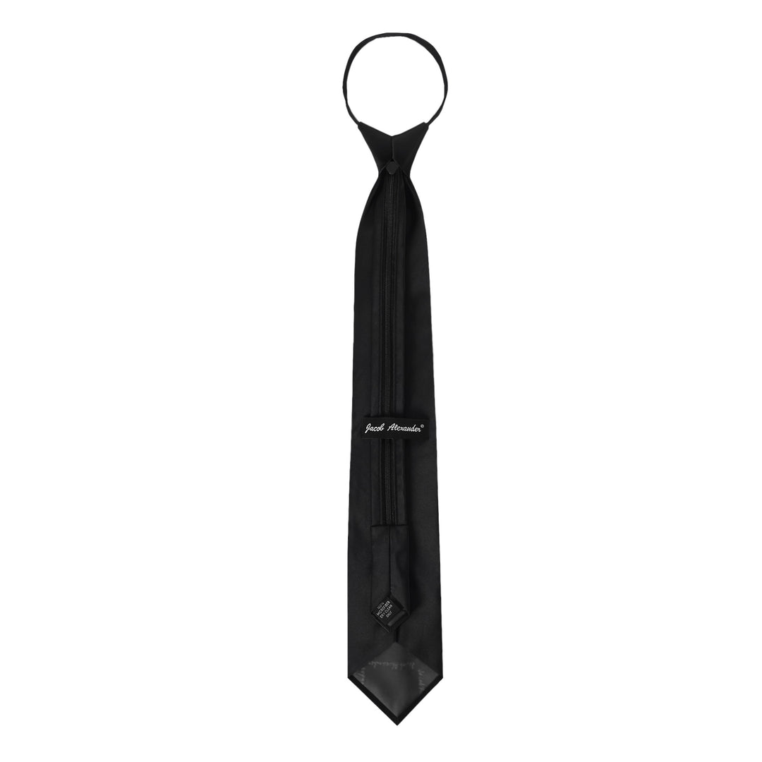 Solid Zipper Tie - Black