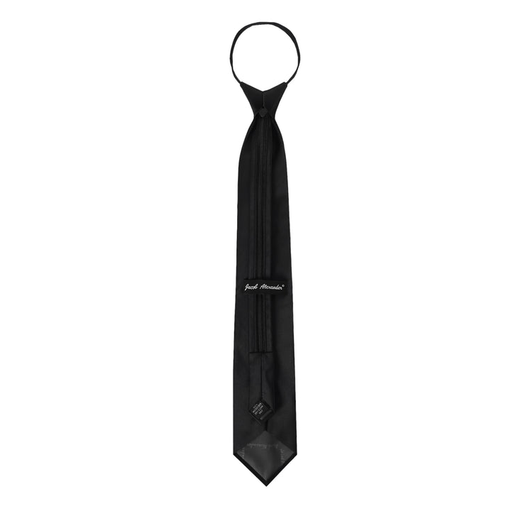 Solid Zipper Tie - Black