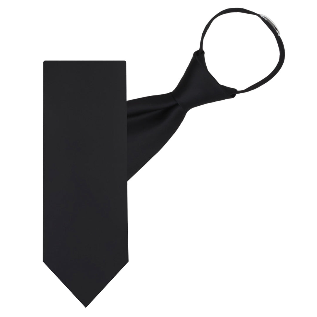 Solid Zipper Tie - Black