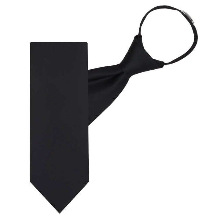 Solid Zipper Tie - Black