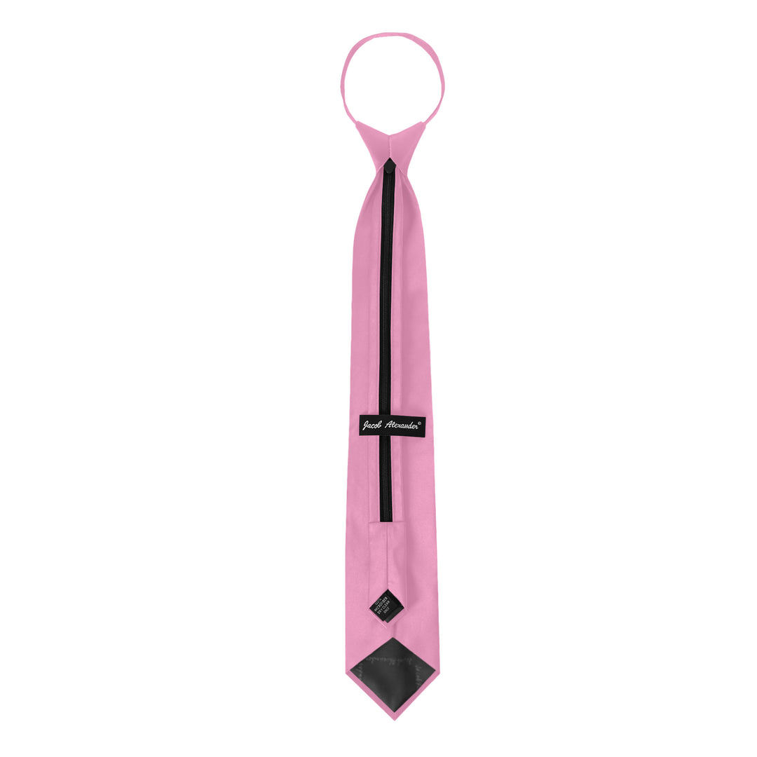 Solid Zipper Tie - Carnation Pink