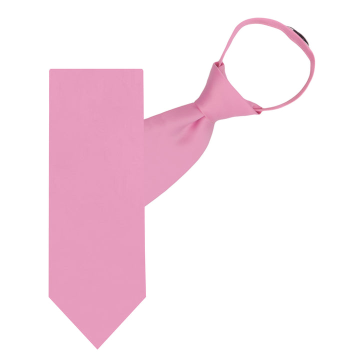Solid Zipper Tie - Carnation Pink