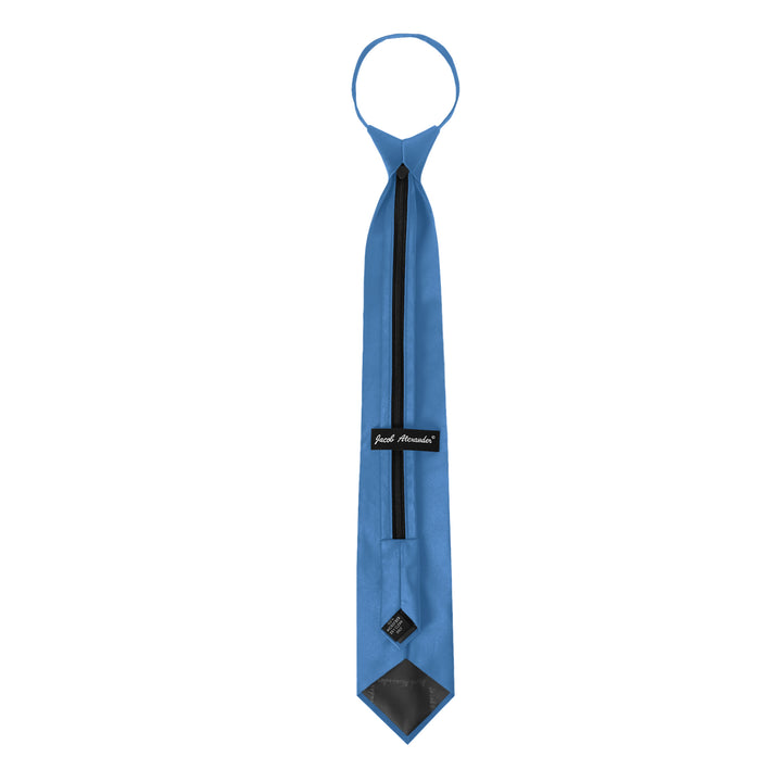 Solid Zipper Tie - Ocean Blue