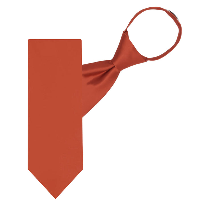 Solid Zipper Tie - Rust