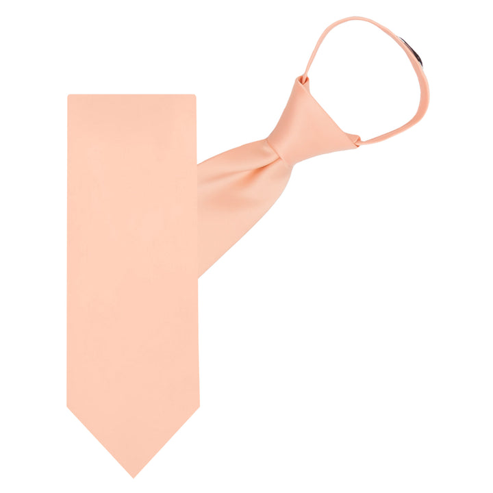 Solid Zipper Tie - Peach