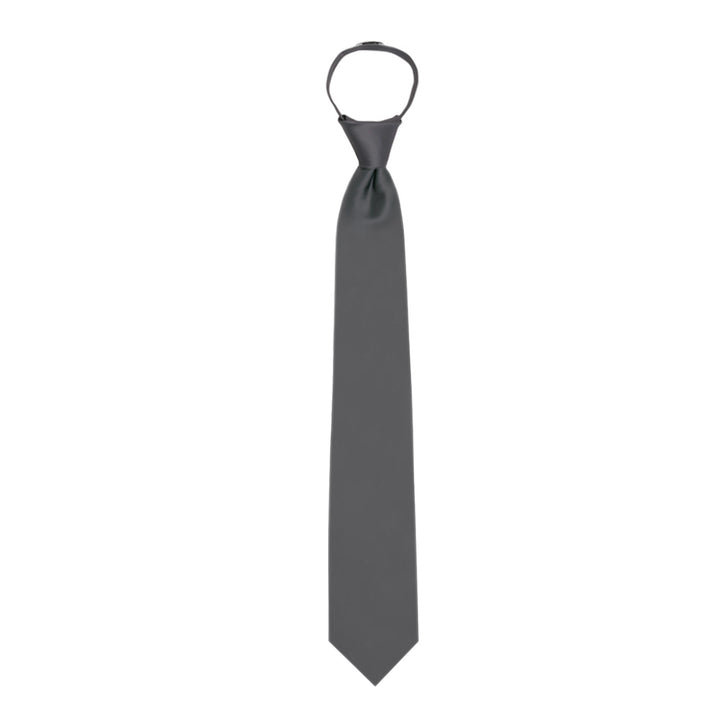 Solid Zipper Tie - Charcoal