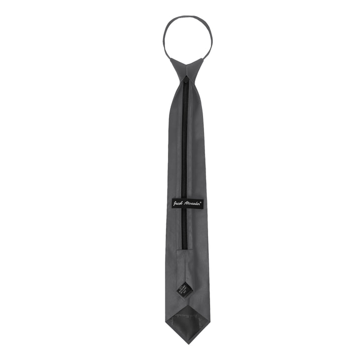 Solid Zipper Tie - Charcoal
