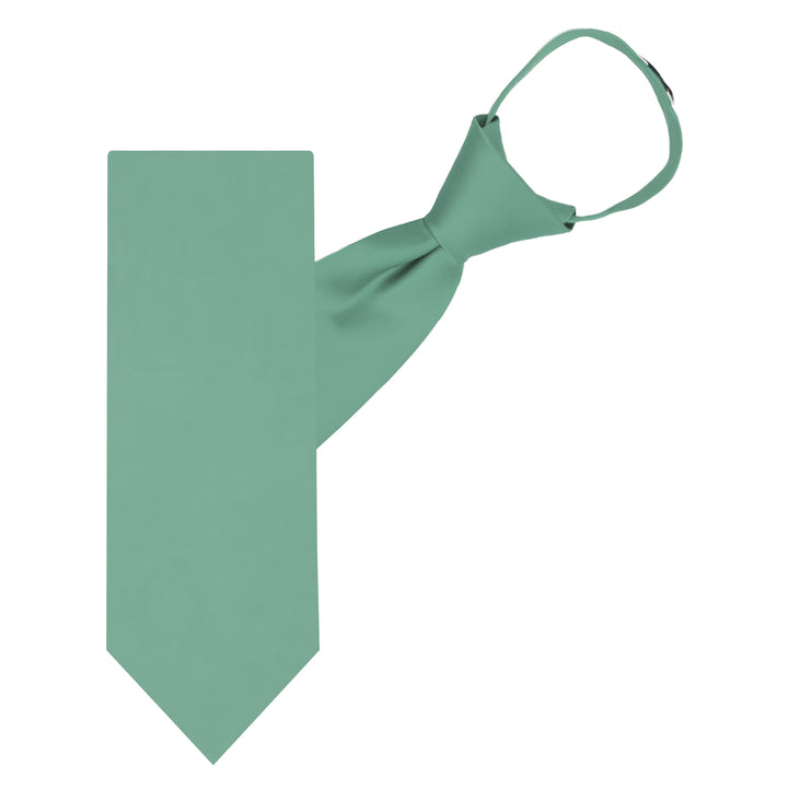 Solid Zipper Tie - Seafoam