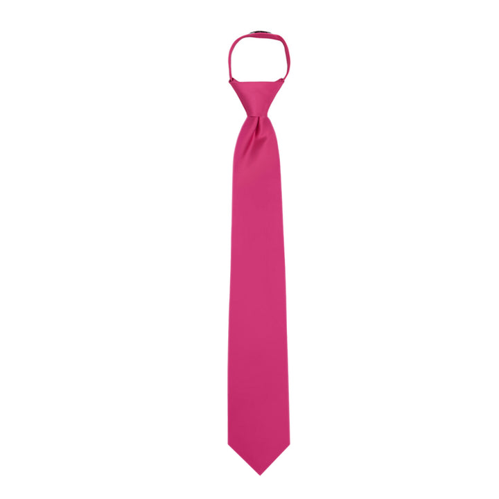 Solid Zipper Tie - Fuchsia Pink
