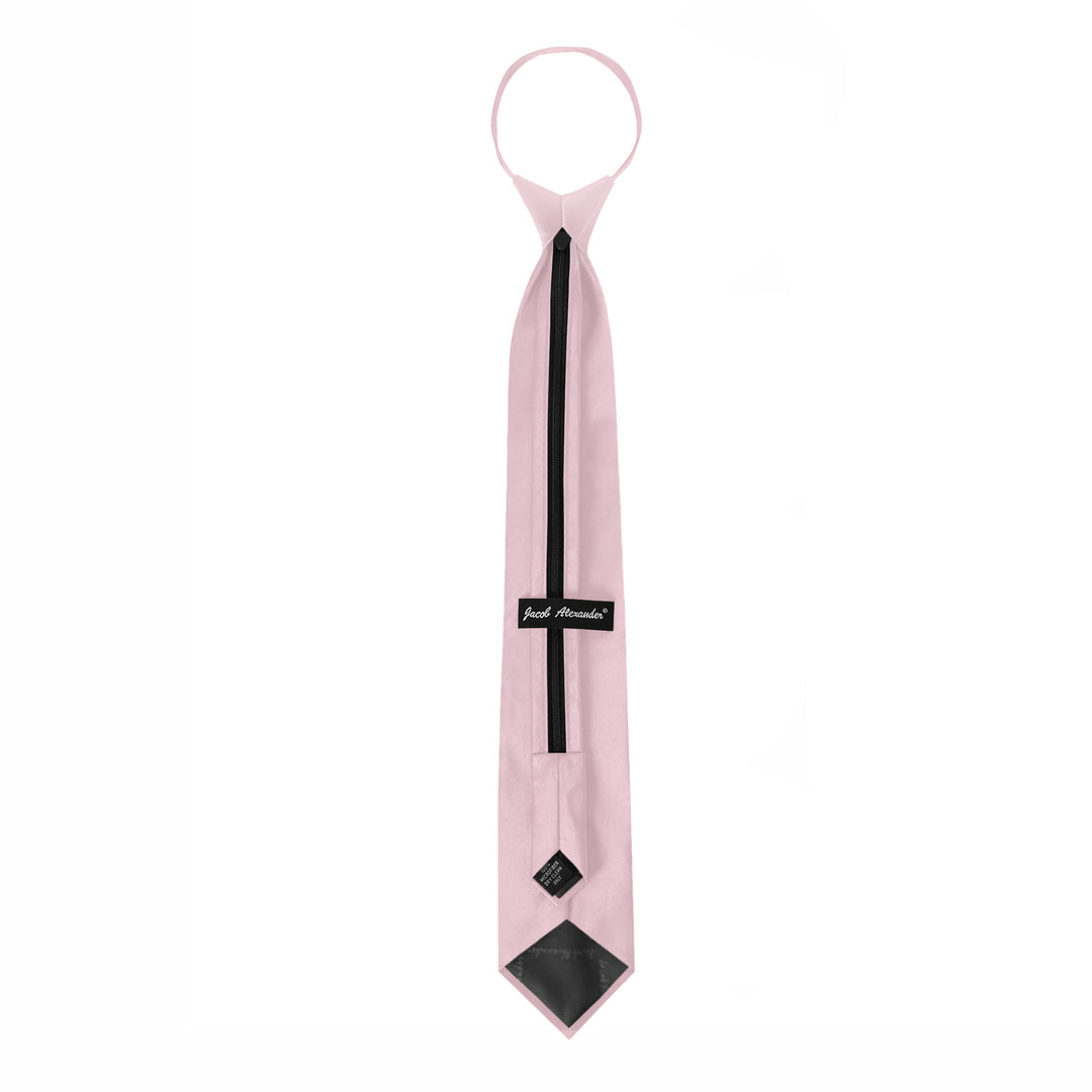 Solid Zipper Tie - Bridal Pink