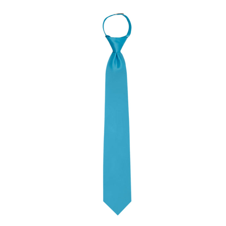 Solid Zipper Tie - Turquoise