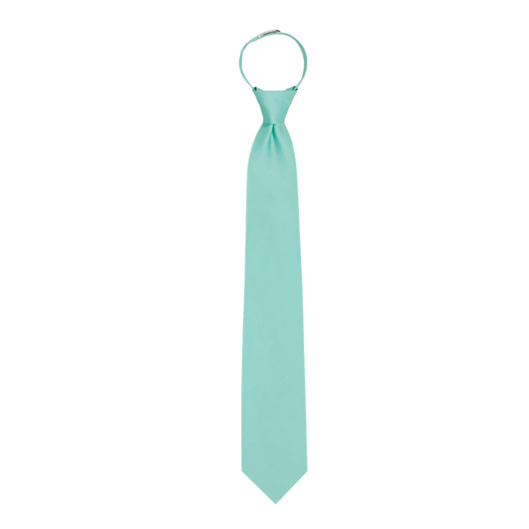 Solid Zipper Tie - Aqua